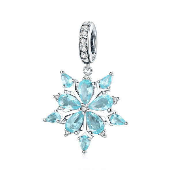 Snowflake Collection 925 Sterling Silver Bead & Dangle Charm - jolics