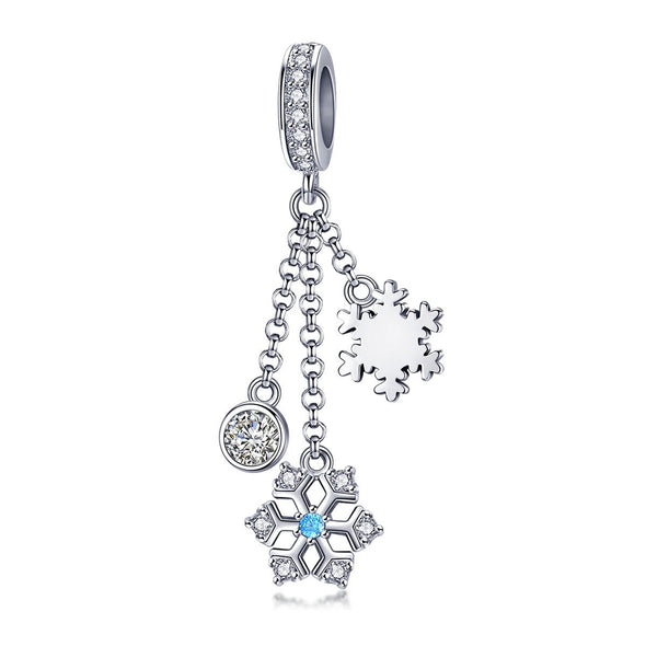 Snowflake Collection 925 Sterling Silver Bead & Dangle Charm - jolics