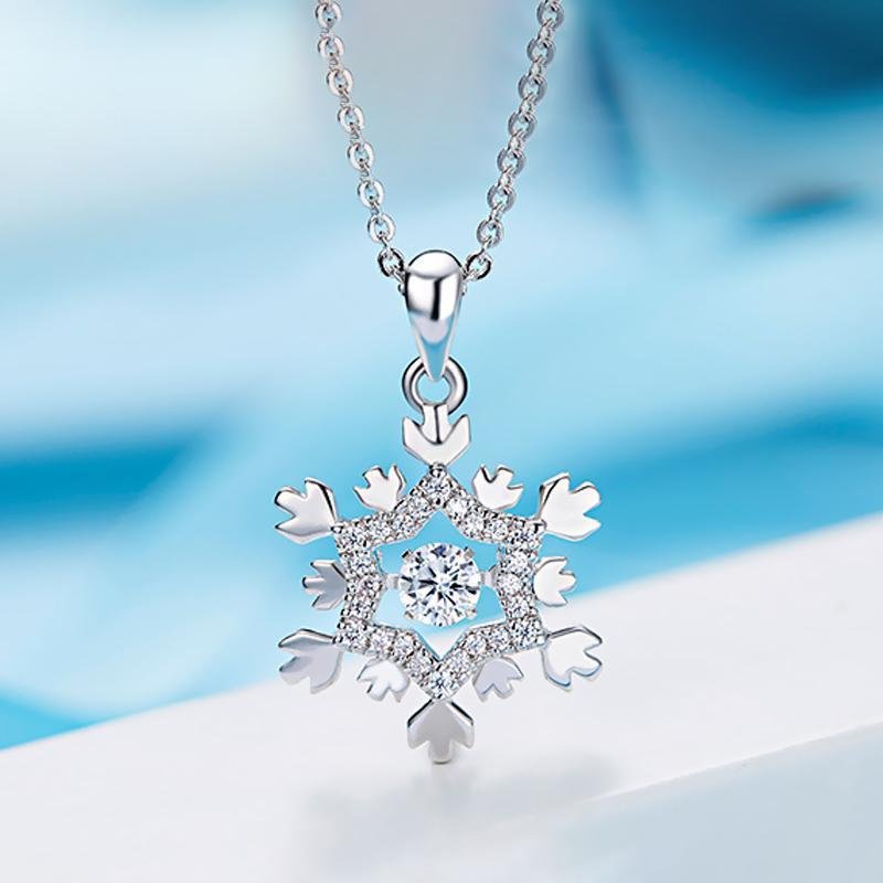 Snowflake Design Pendant Necklace - jolics