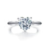 Solitaire Heart Cut Sterling Silver Engagement Ring - jolics