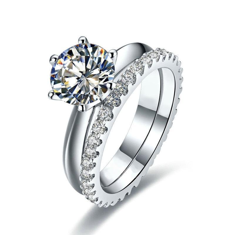 Solitaire Round Cut Classic Wedding Set - jolics