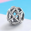 Sparkling Lines Openwork 925 Sterling Silver Bead Charm - jolics