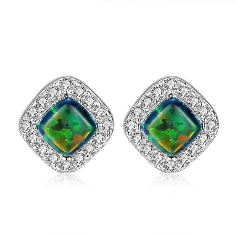 Square Halo Stud Earrings - jolics