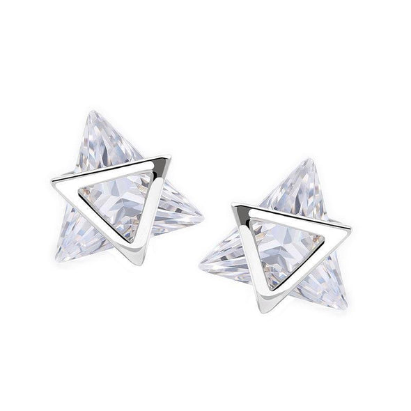 Star Design Trillion Cut Earrings - jolics