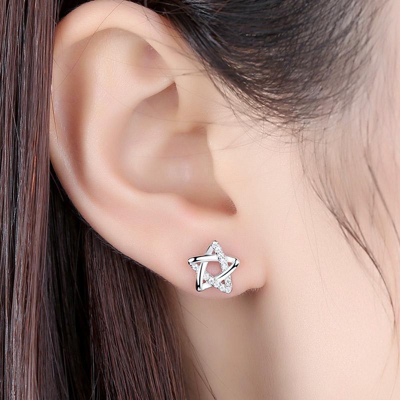 Star Earrings With Stones - jolics