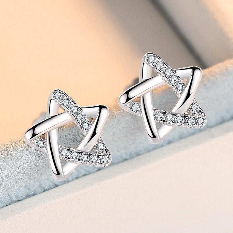 Star Earrings With Stones - jolics