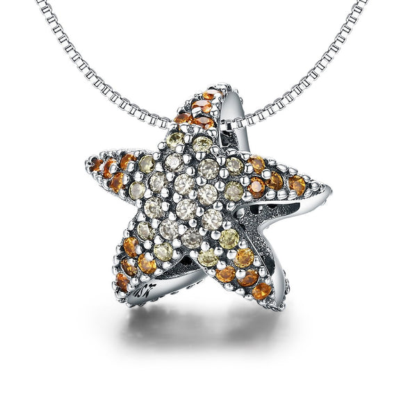 Starfish 925 Sterling Silver Pavé Charm - jolics