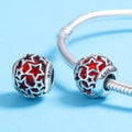 Stars 925 Sterling Silver Glass Bead Charm - jolics