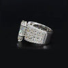 Stunning 13CT Pear Cut Lab-created Diamond Sterling Silver Ring in Widen Band Style - jolics