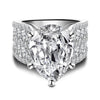 Stunning 13CT Pear Cut Lab-created Diamond Sterling Silver Ring in Widen Band Style JI0116 - jolics