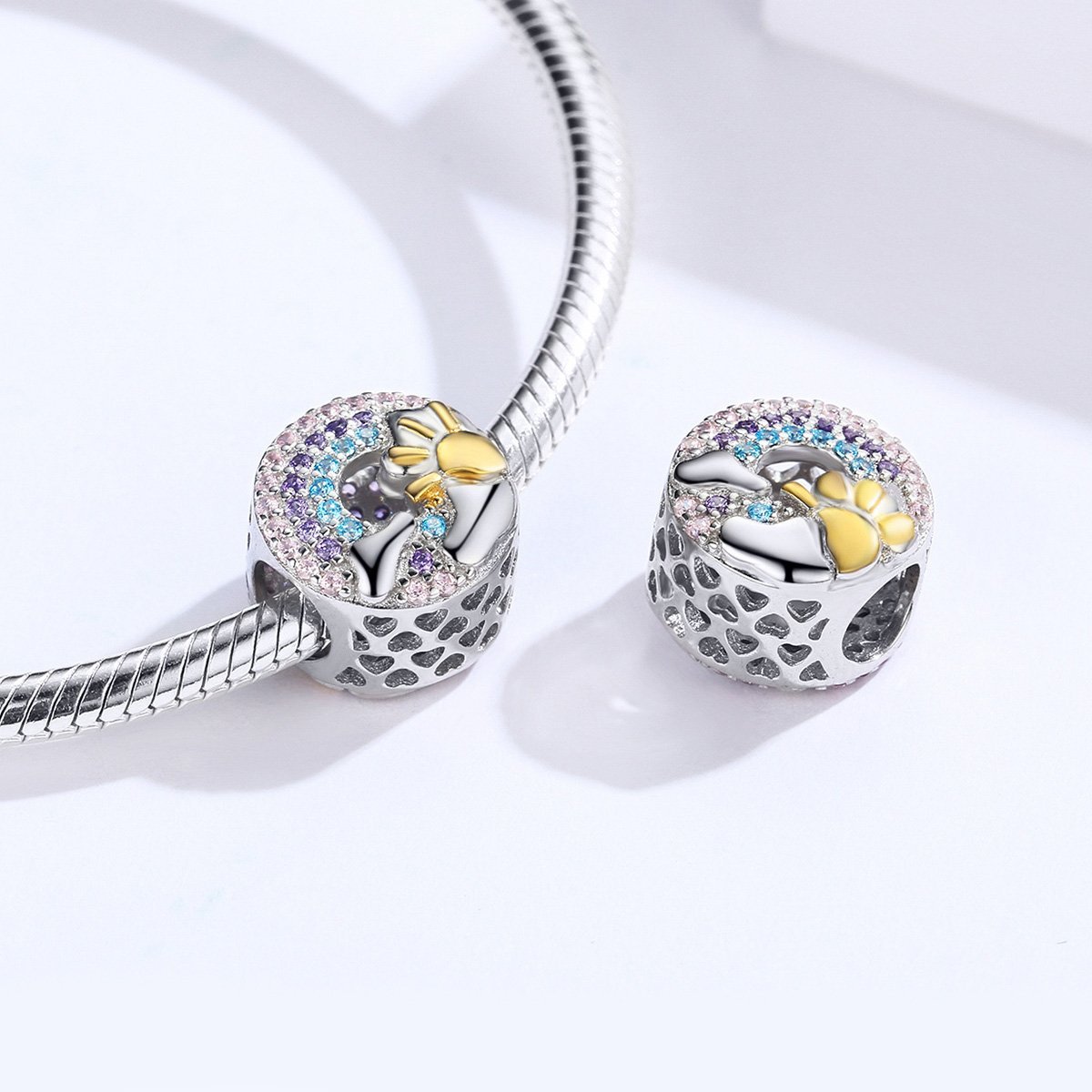 Sun & Rainbow 925 Sterling Silver Bead Charm - jolics