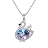 Swan Pendant Necklace With Heart Stone - jolics