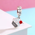 Sweet Cupcake 925 Sterling Silver Dangle Charm - jolics