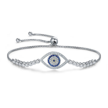 Tara Amulet Blue Eyes 925 Sterling Silver Bracelet - jolics