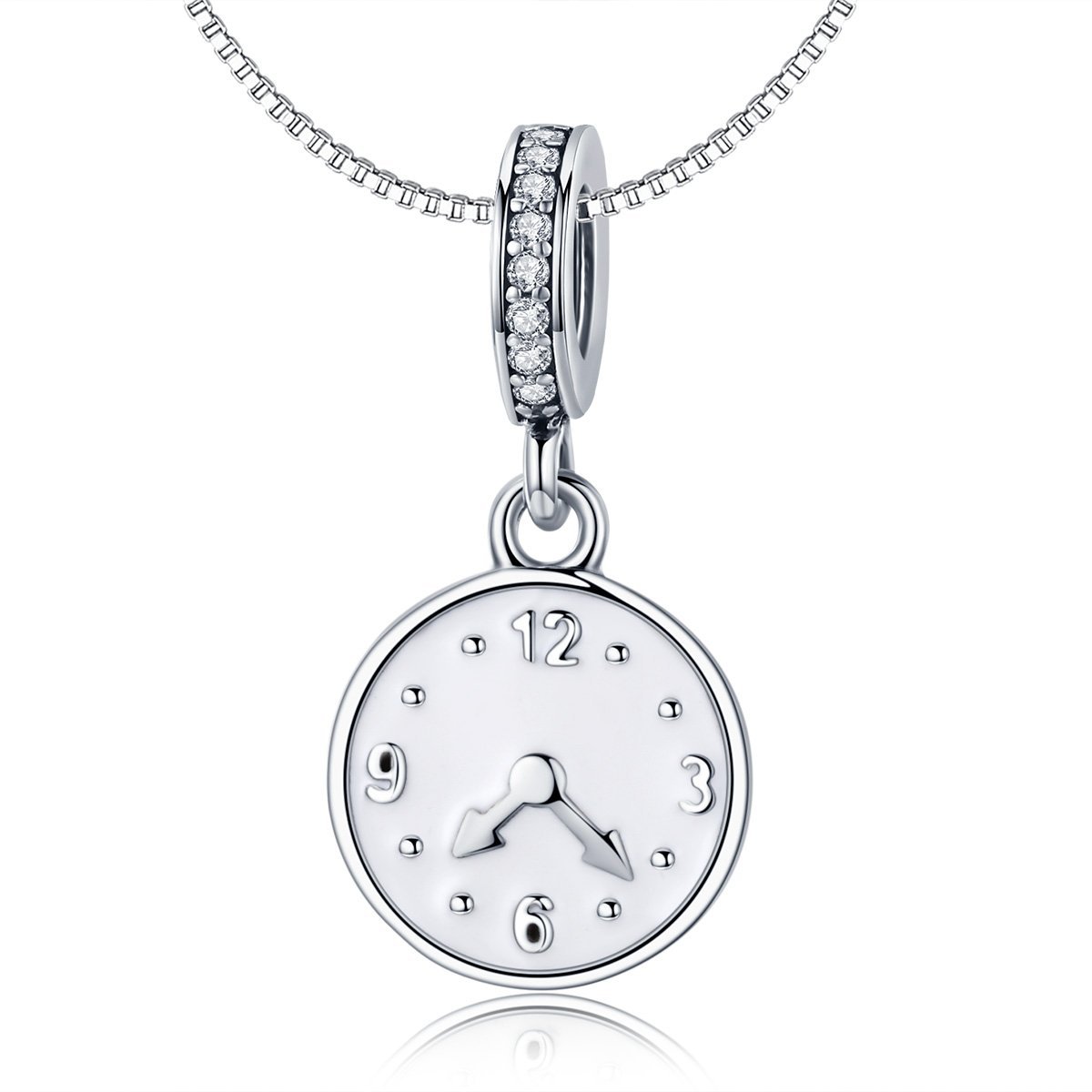 The Happiness Time-Clock 925 Sterling Silver Dangle Charm - jolics