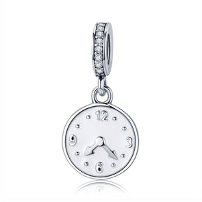 The Happiness Time-Clock 925 Sterling Silver Dangle Charm - jolics