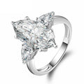 Three Stone Marquise Created Engagement Ring - jolics