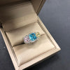 Three Stone With Three Color 925 Sterling Silver Ring - jolics