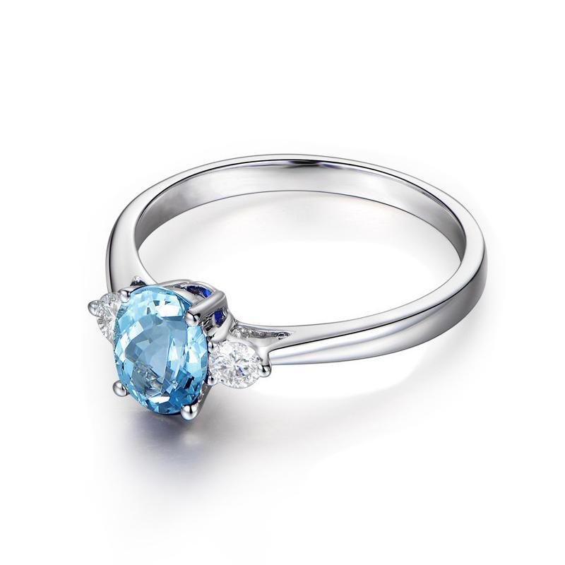 Topaz Oval Cut Three Stone Ring - jolics