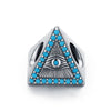 Triangle Blue Eyes Sterling Silver Bead Charm - jolics
