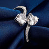 Two Stone Heart Cut Ring - jolics