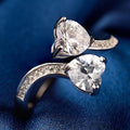 Two Stone Heart Cut Ring - jolics