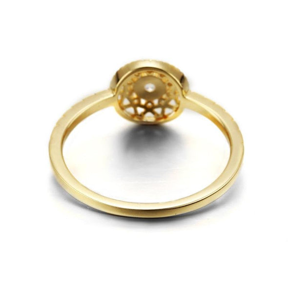 Yellow Gold Round Simple Ring - jolics