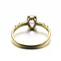 Yellow Gold Zoisite Stone Ring With Pearl - jolics