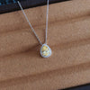 Yellow Pear Cut Sterling Silver Pendant Necklace - jolics
